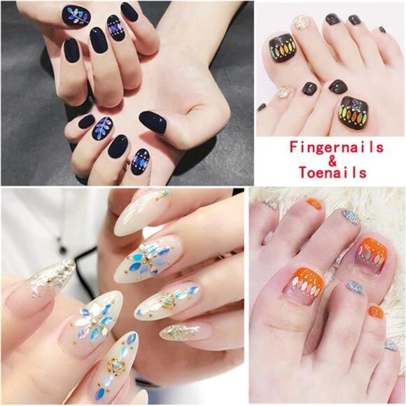 12 Colors Leaf Nail Art Glitter Sequins, Holographic 3D Leaves Nail Art Flakes - Picture 2 of 7